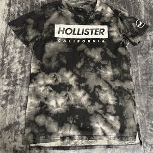 Black and Grey Hollister Tie-dye Tee